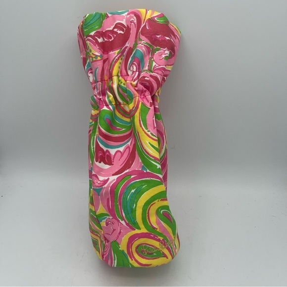 LILLY PULITZER Wine Tote ALL NIGHTER Pink Flaming Gold Logo Hostess Party Gift - Picture 3 of 7